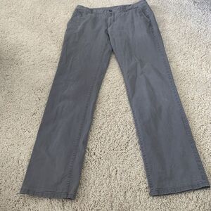 Bonobos Pants Mens 34x34 Gray Slim Chinos 5-Pocket Flat Front Broken-In